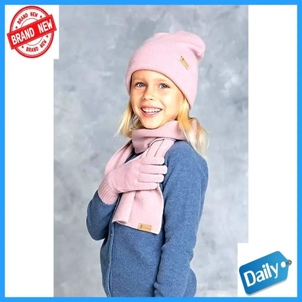 Wool Toddler Mittens Ages 1-8, Double-Layer Warm Winter Gloves